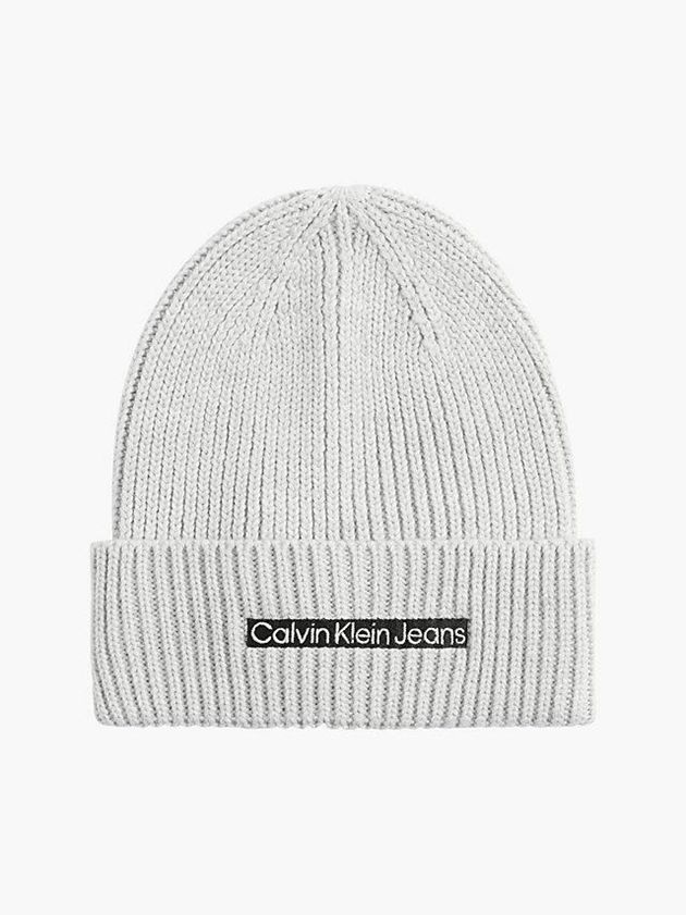Grey Calvin Klein Wool Blend Men Beanie | WRKS-20693