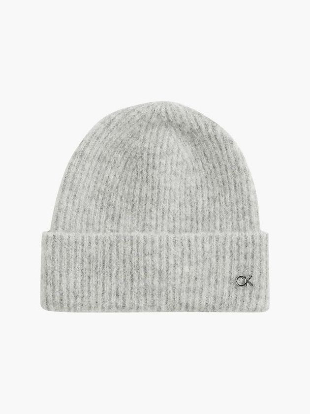 Grey Calvin Klein Wool Blend Men Beanie | KZQM-70149