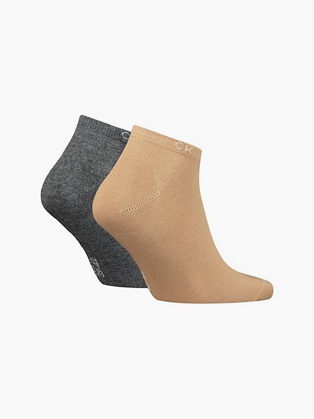 Khaki Calvin Klein 2 Pack Ankle Men Socks | MDFX-37460