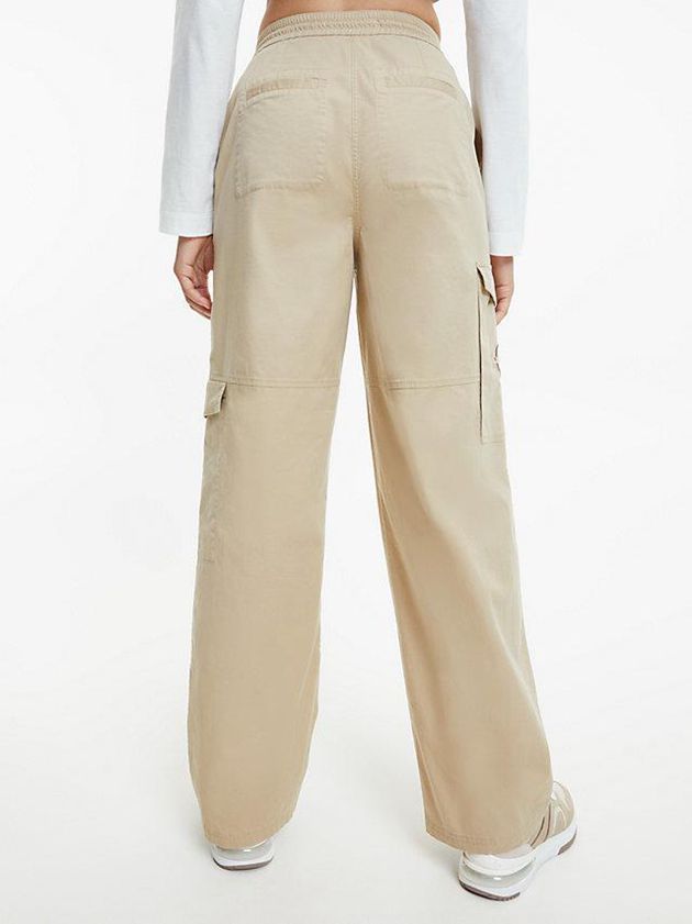 Khaki Calvin Klein Cotton Twill Cargo Women Pants | GREQ-15938