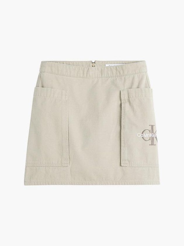 Khaki Calvin Klein Cotton Twill Utility Mini Women Skirt | WNHU-96382