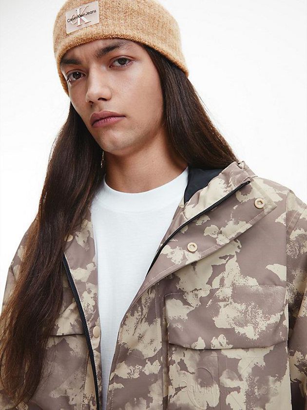 Khaki Calvin Klein Knit Men Beanie | ZEMC-40753
