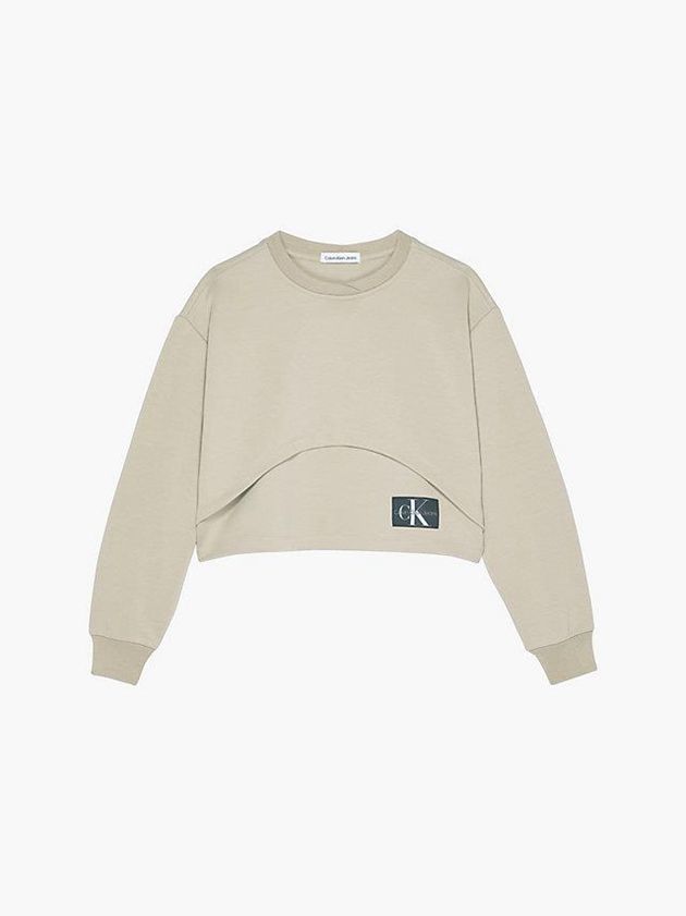 Khaki Calvin Klein Layered Girls's Sweatshirt | LETJ-60324