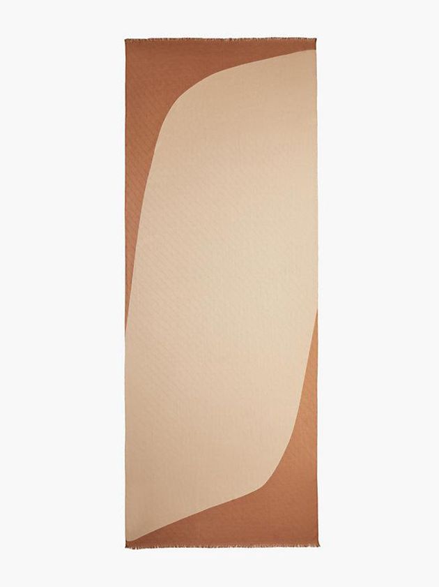 Khaki Calvin Klein Logo Jacquard Women Scarf | FLBU-89763