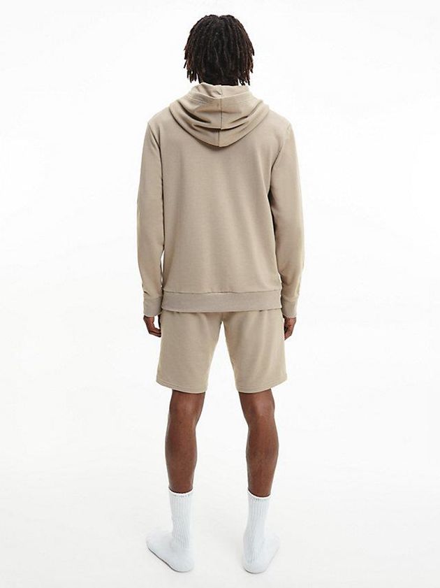 Khaki Calvin Klein Lounge - Intense Power Men Hoodie | LMJO-06824