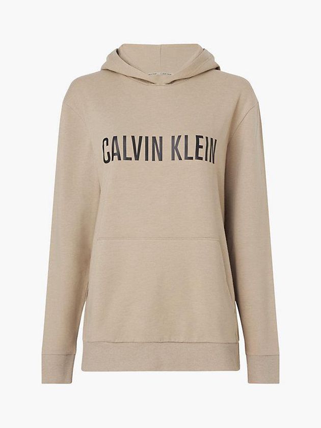 Khaki Calvin Klein Lounge - Intense Power Men Hoodie | LMJO-06824