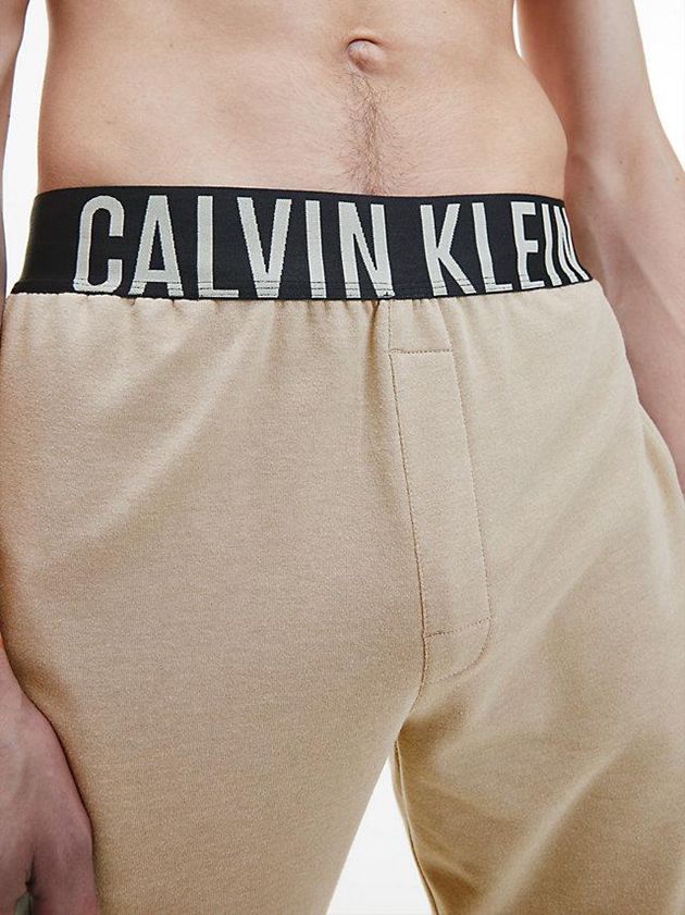 Khaki Calvin Klein Lounge - Intense Power Men Shorts | XPIK-87295