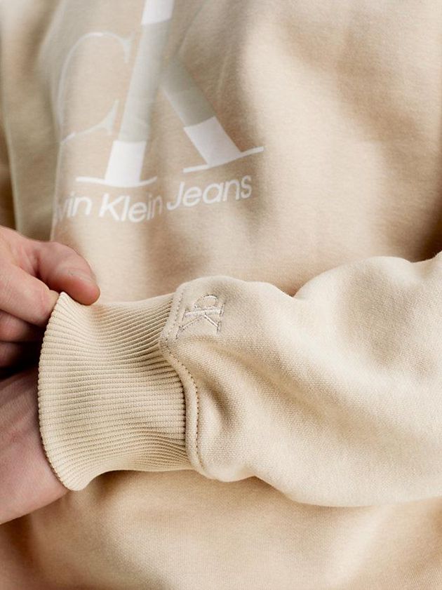 Khaki Calvin Klein Monogram Men Sweatshirt | PJOX-52680