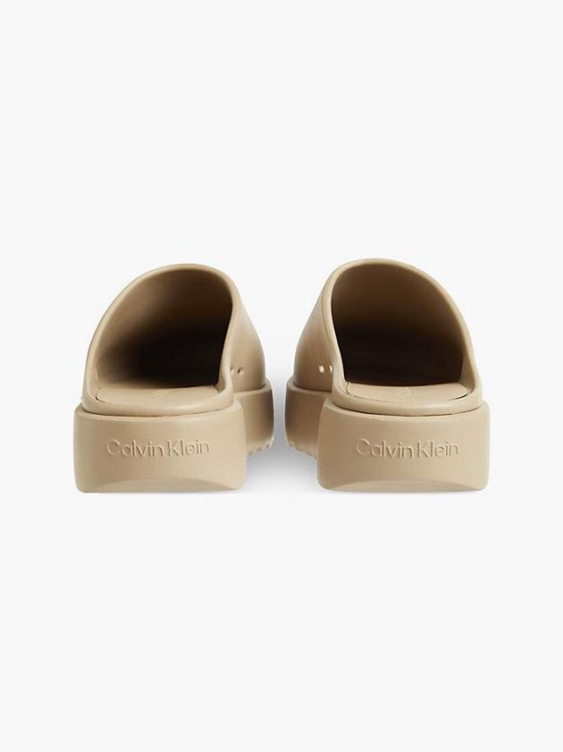 Khaki Calvin Klein Mules Men Slip On | JFHA-68013