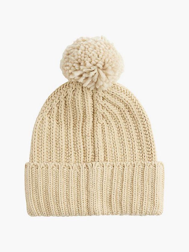 Khaki Calvin Klein Organic Cotton Blend Pom-Pom Women Beanie | TPCX-36875