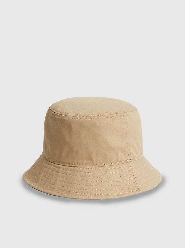 Khaki Calvin Klein Organic Cotton Bucket Men Cap | LOHS-60458