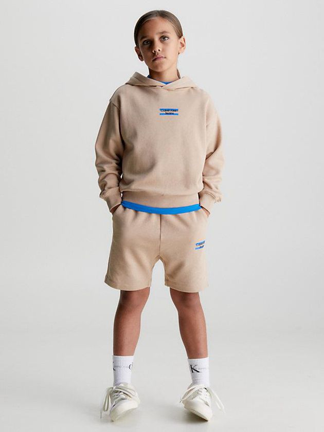 Khaki Calvin Klein Organic Cotton Jogger Boys's Shorts | IRLU-04257