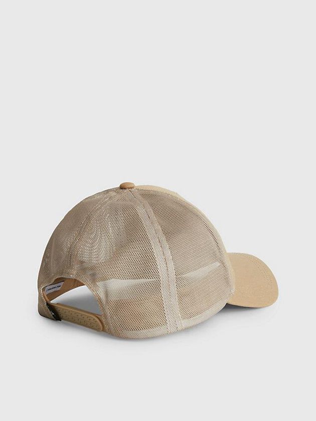 Khaki Calvin Klein Organic Cotton Trucker Men Cap | AHJQ-14065