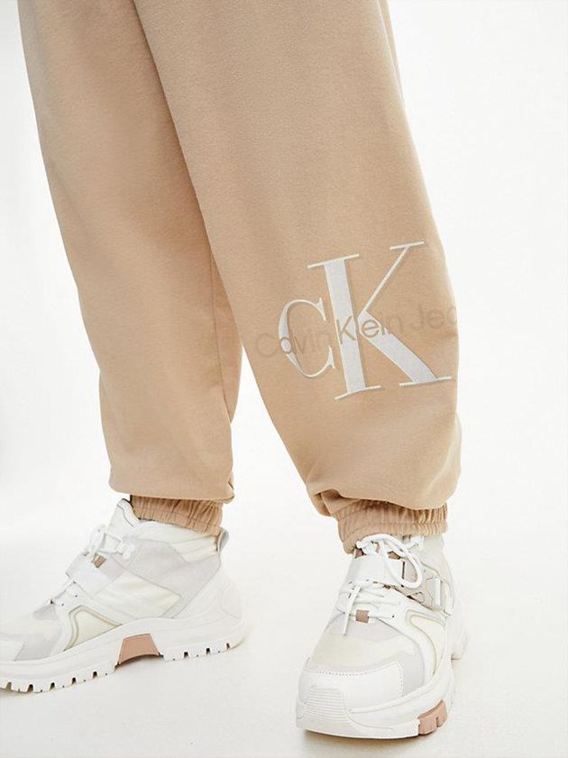 Khaki Calvin Klein Oversized Monogram Men Joggers | GMBE-45186