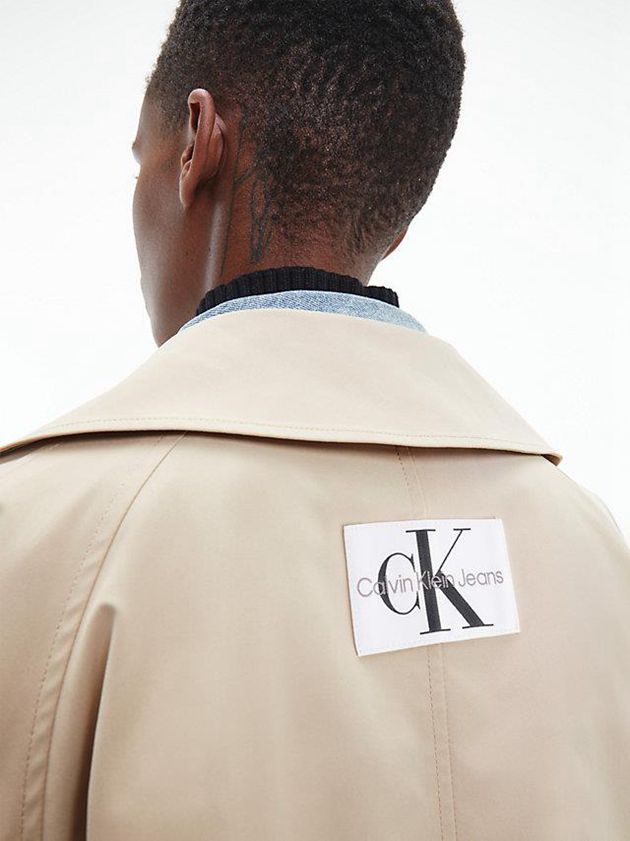 Khaki Calvin Klein Oversized Trench Women Coat | IOHS-41738