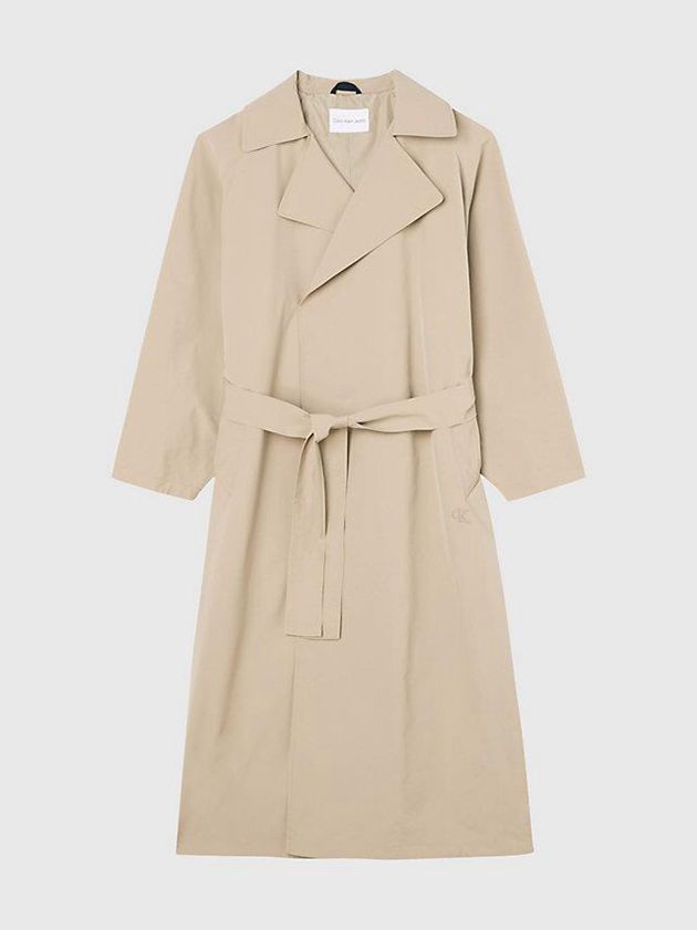 Khaki Calvin Klein Oversized Trench Women Coat | IOHS-41738