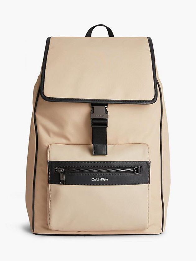 Khaki Calvin Klein Recycled Business Men Backpack | MYAW-69804