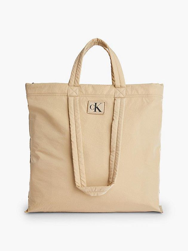 Khaki Calvin Klein Recycled Nylon Reversible Tote Women Bags | WUFQ-07436