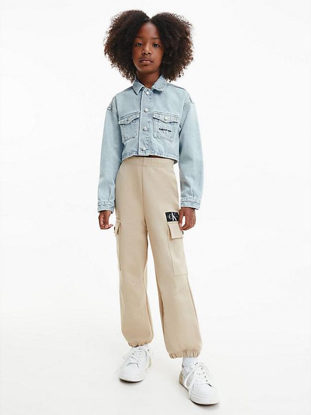 Khaki Calvin Klein Relaxed Cargo Girls's Joggers | WYNB-57329