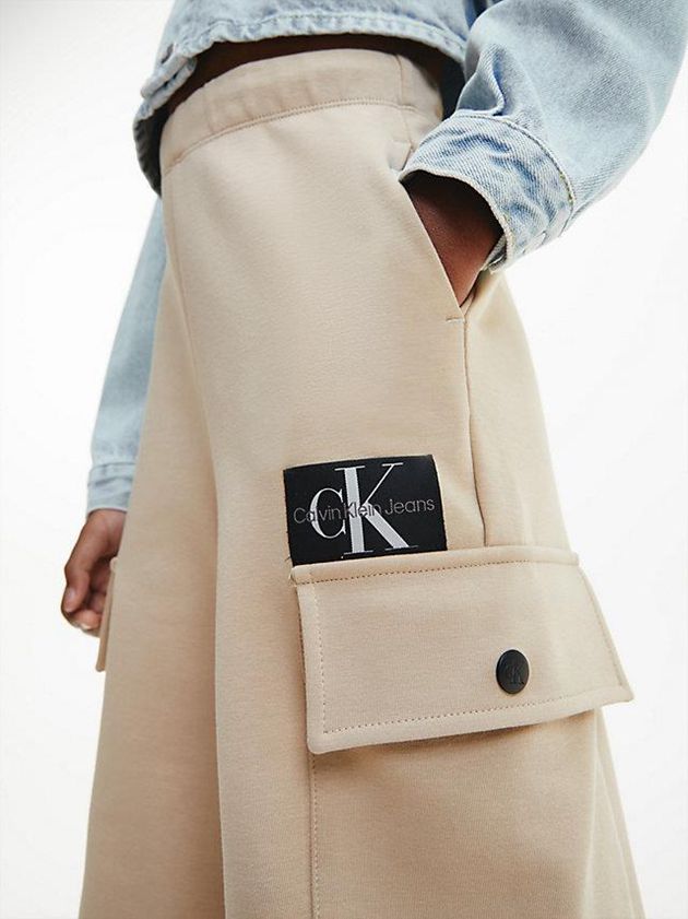 Khaki Calvin Klein Relaxed Cargo Girls's Joggers | WYNB-57329