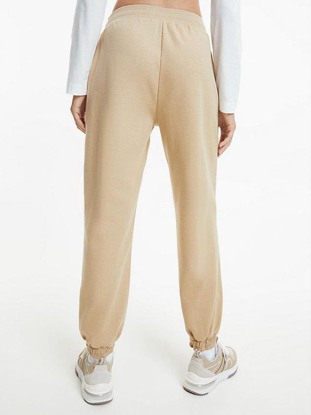 Khaki Calvin Klein Relaxed Monogram Women Joggers | ANRM-85213