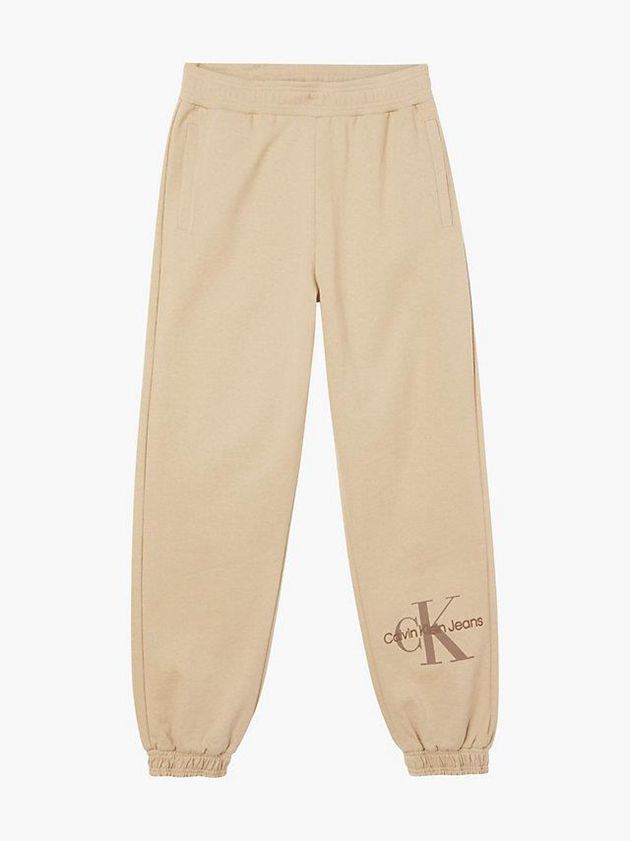 Khaki Calvin Klein Relaxed Monogram Women Joggers | ANRM-85213