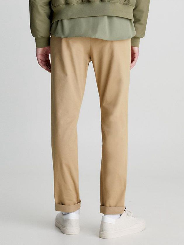 Khaki Calvin Klein Slim Chino Men Pants | QETH-98412