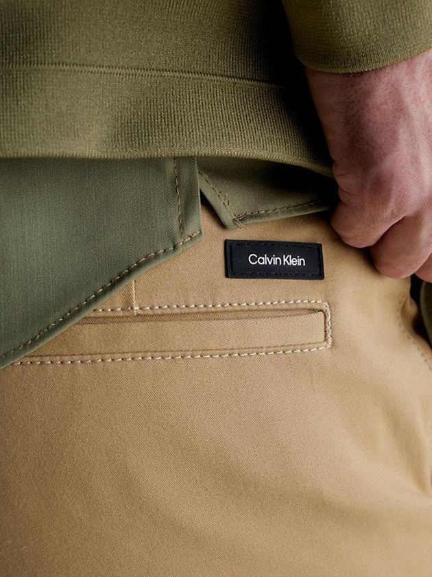 Khaki Calvin Klein Slim Chino Men Pants | QETH-98412