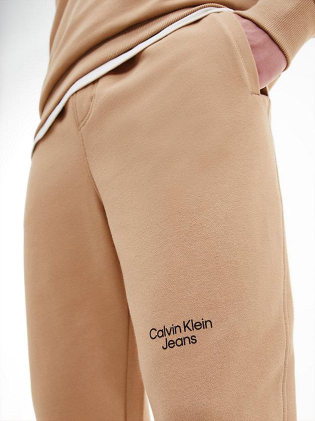 Khaki Calvin Klein Tapered Men Joggers | IZTV-18254