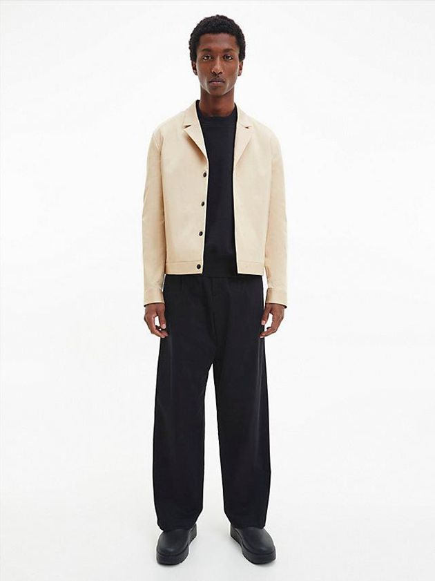 Khaki Calvin Klein Tencel Twill Men Jacket | VJQY-30924