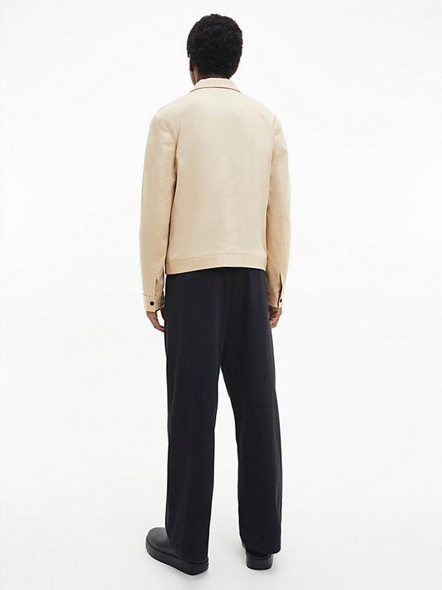 Khaki Calvin Klein Tencel Twill Men Jacket | VJQY-30924