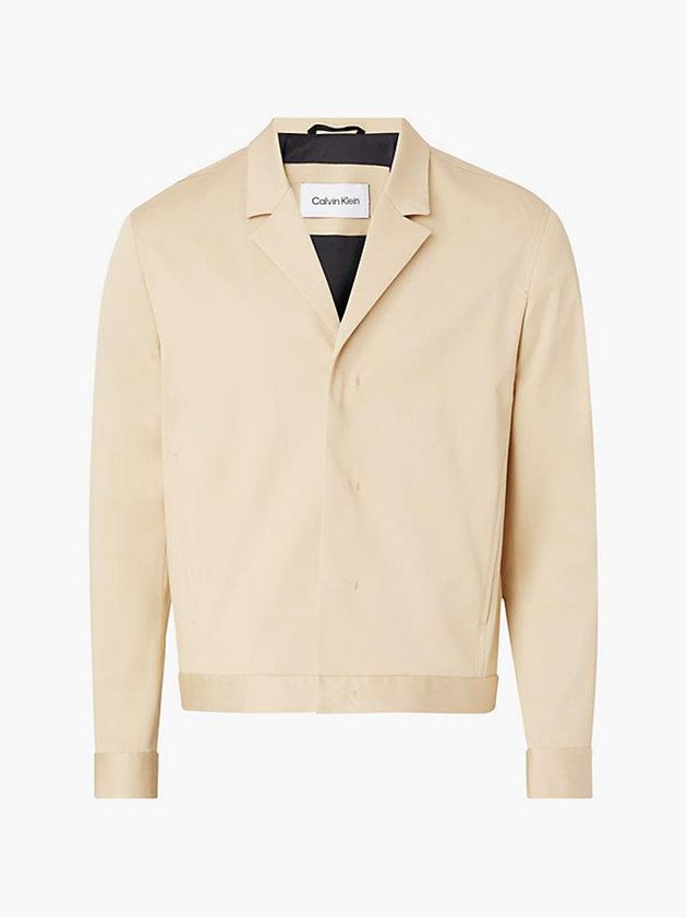 Khaki Calvin Klein Tencel Twill Men Jacket | VJQY-30924