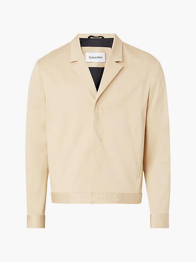 Khaki Calvin Klein Tencel Twill Men Jacket | VJQY-30924