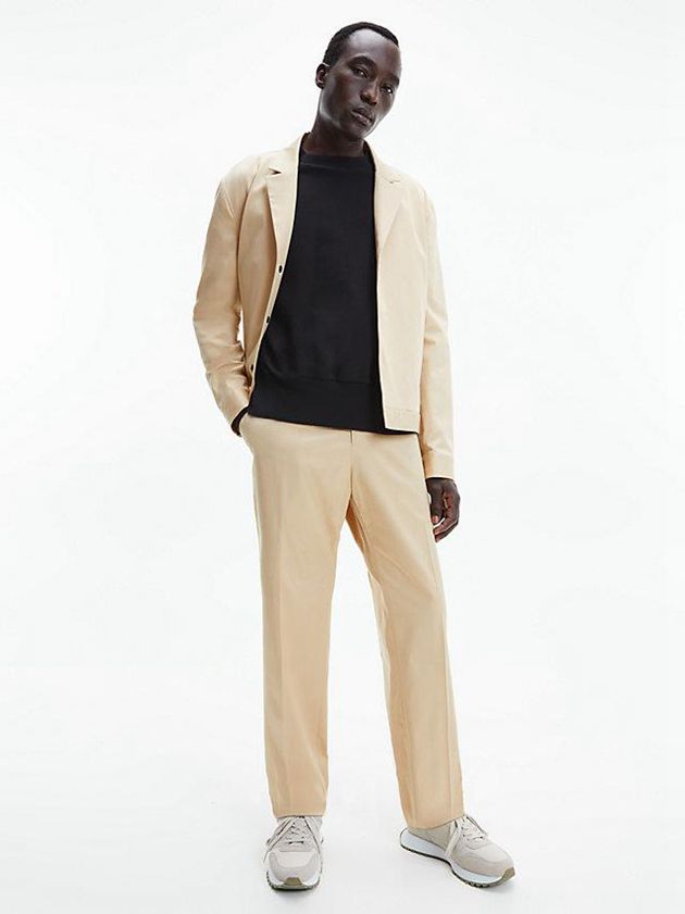Khaki Calvin Klein Tencel Twill Straight Men Pants | RGCA-34091