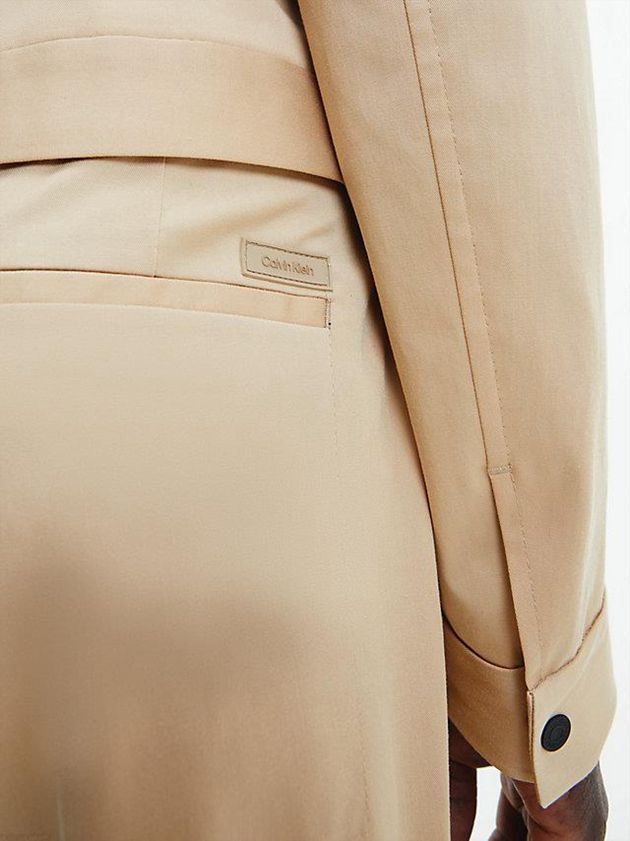 Khaki Calvin Klein Tencel Twill Straight Men Pants | RGCA-34091