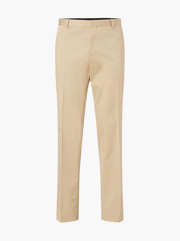 Khaki Calvin Klein Tencel Twill Straight Men Pants | RGCA-34091