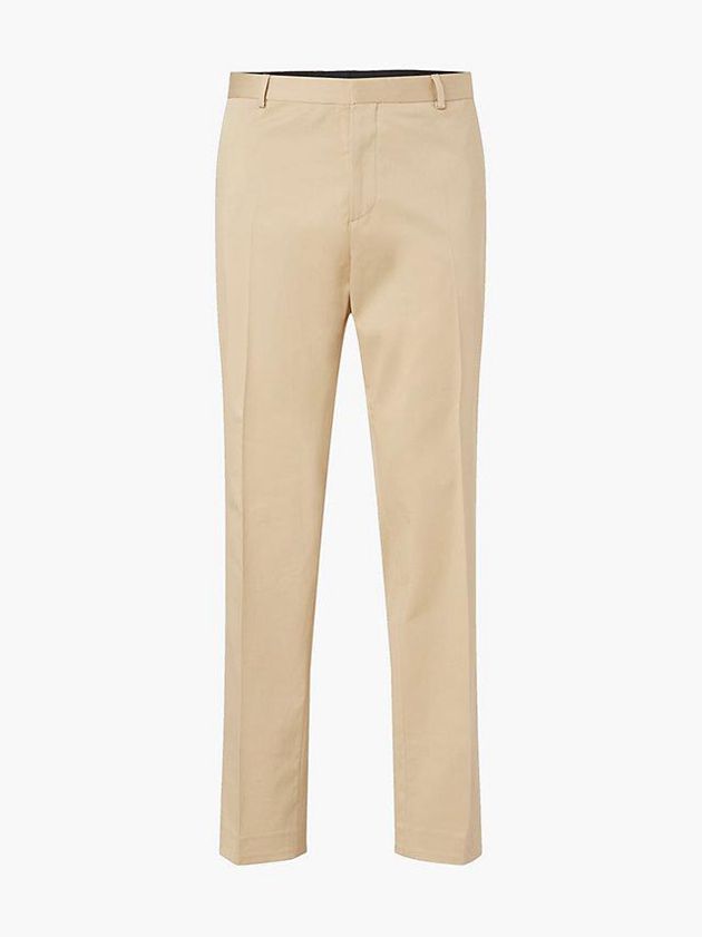 Khaki Calvin Klein Tencel Twill Straight Men Pants | RGCA-34091