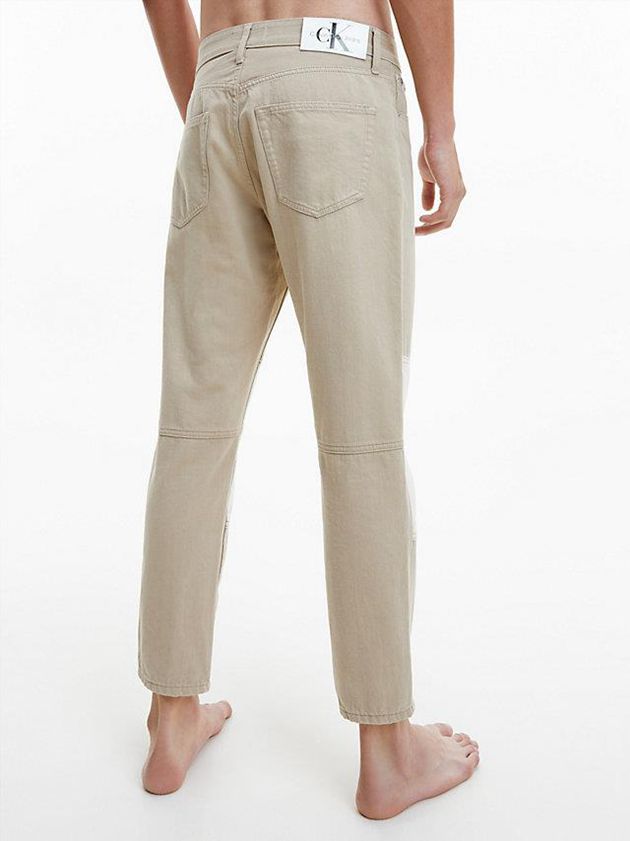 Khaki Calvin Klein Two Tone Dad Men Jeans | XYZP-65941