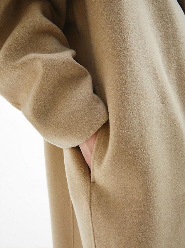 Khaki Calvin Klein Unisex Bonded Wool - CK Standards Men Coat | ZXKT-83240