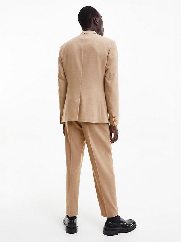 Khaki Calvin Klein Virgin Wool Men Blazer | BHMT-26504