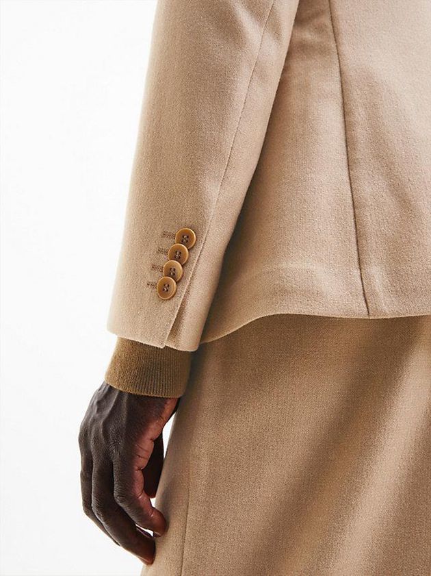 Khaki Calvin Klein Virgin Wool Men Blazer | BHMT-26504