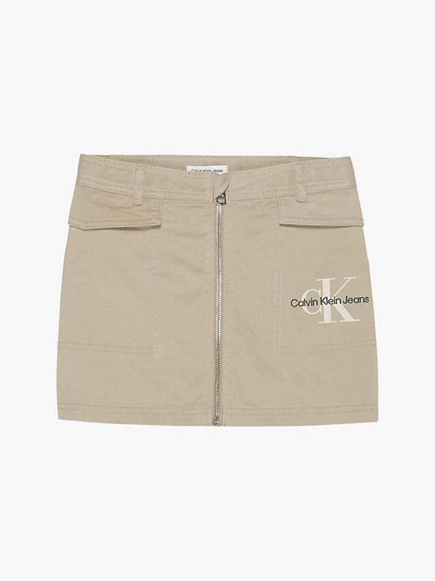 Khaki Calvin Klein Zipped Girls's Skirt | ZCFS-73125