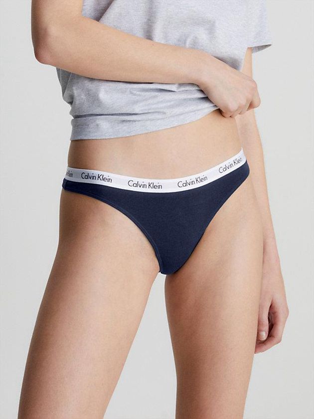 Navy Calvin Klein Carousel Women Thong | BQSI-69021