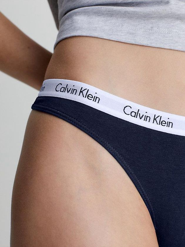 Navy Calvin Klein Carousel Women Thong | BQSI-69021
