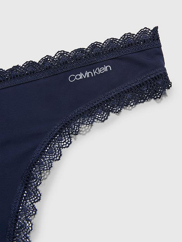 Navy Calvin Klein Flirty Women Thong | WDCO-94307