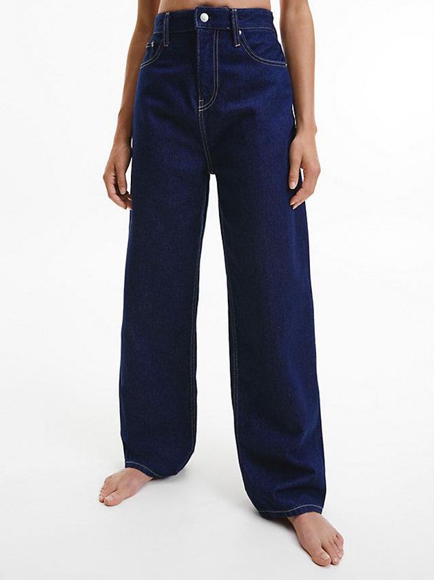 Navy Calvin Klein High Rise Relaxed Women Jeans | BUSA-26317