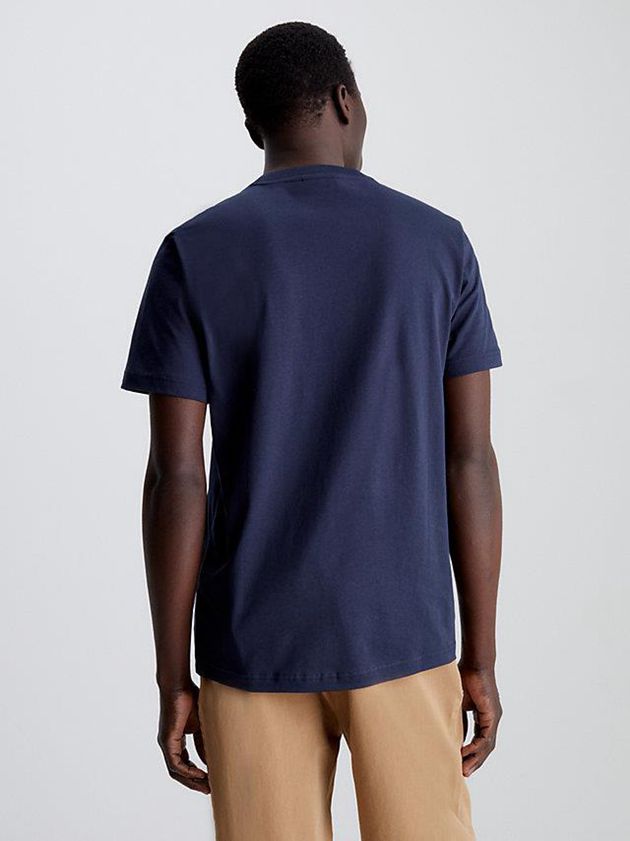 Navy Calvin Klein Logo Men T-Shirt | CIGJ-42173