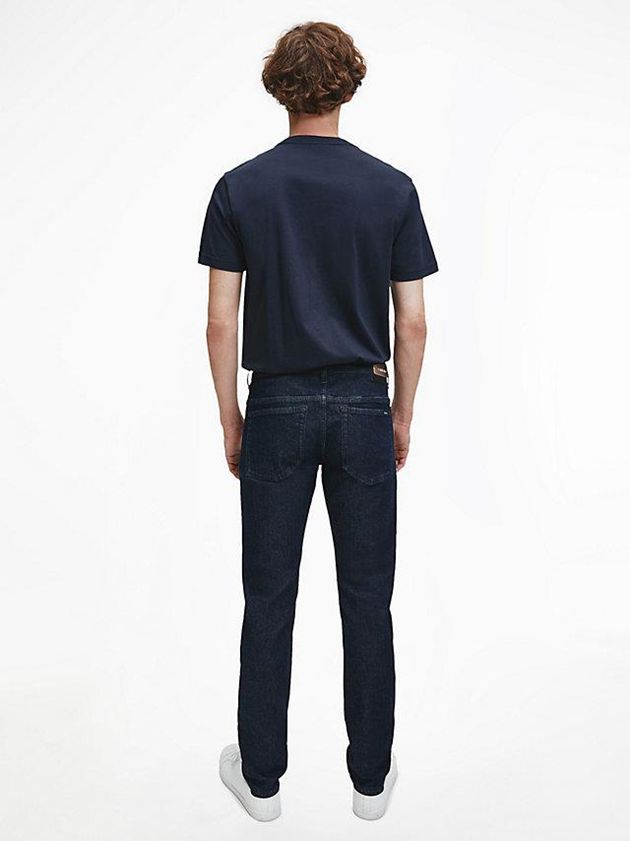 Navy Calvin Klein Logo Men T-Shirt | IZDU-64932
