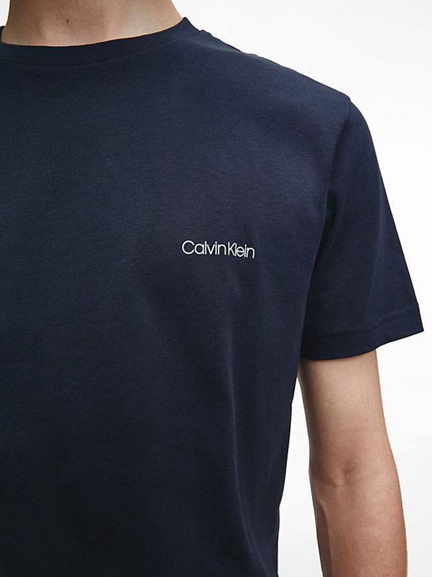 Navy Calvin Klein Logo Men T-Shirt | IZDU-64932