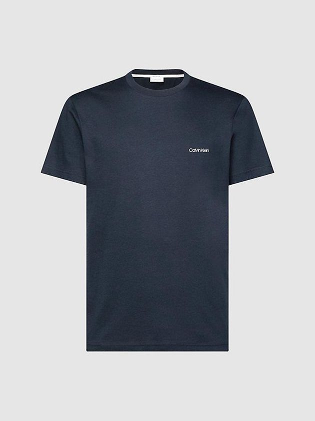 Navy Calvin Klein Logo Men T-Shirt | IZDU-64932